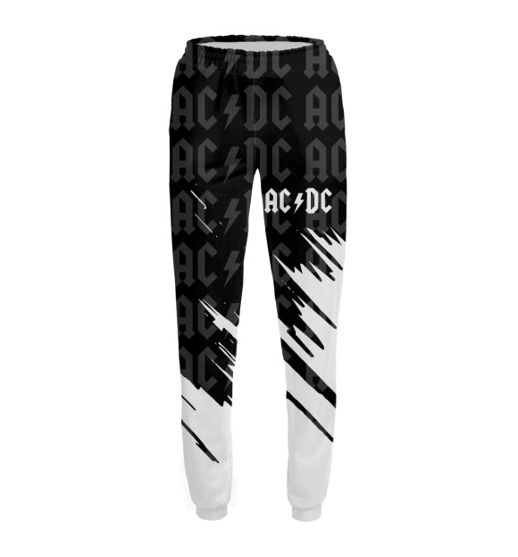Женские спортивные штаны с притом AC/DC цвета Белый Женские спортивные штаны с изображением AC/DC цвета Белый