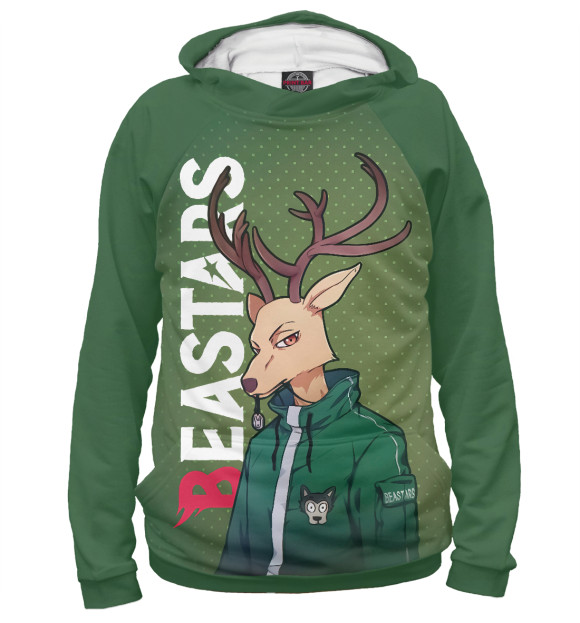 Мужское худи с изображением BEASTARS цвета Белый