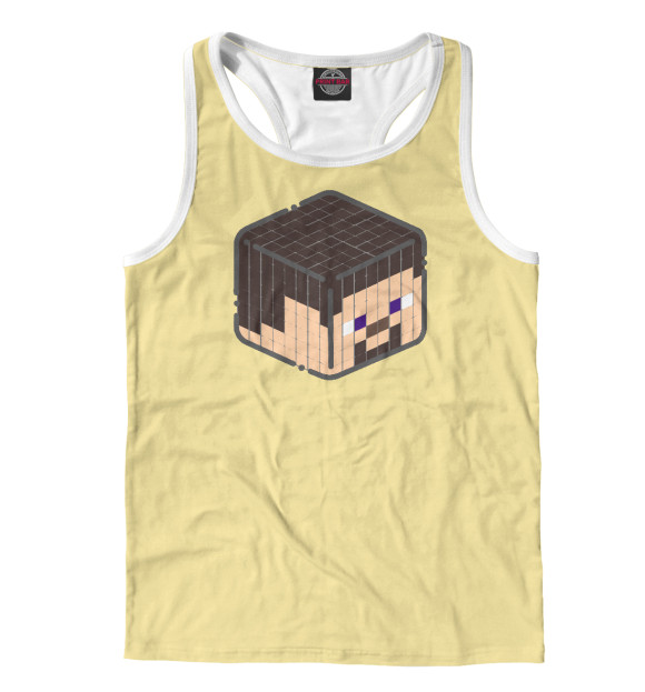 Мужская майка-борцовка с изображением Minecraft цвета Белый