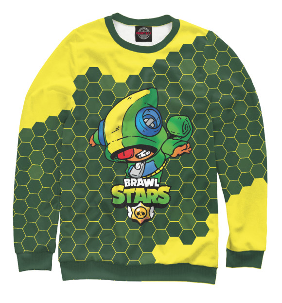 Мужской свитшот с изображением Brawl Stars Leon / Леон цвета Белый