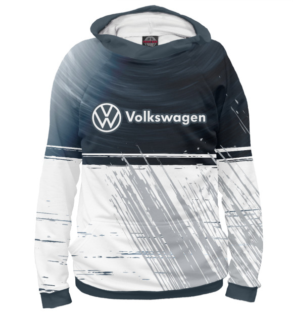 Мужское худи с изображением Volkswagen / Фольксваген цвета Белый
