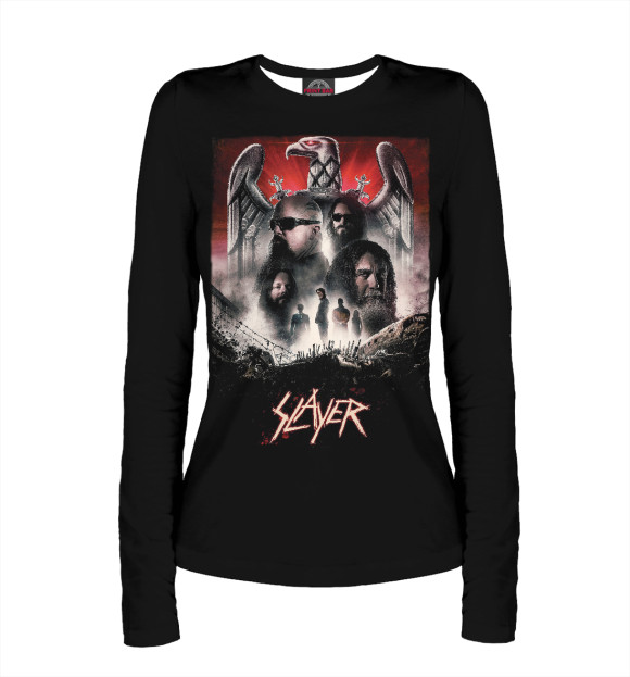 Женский лонгслив с изображением Slayer цвета Белый