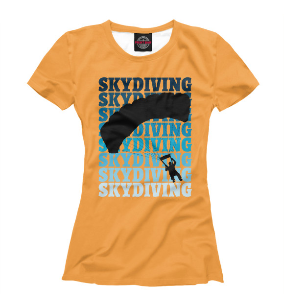 Женская футболка с изображением Skydiving цвета Белый