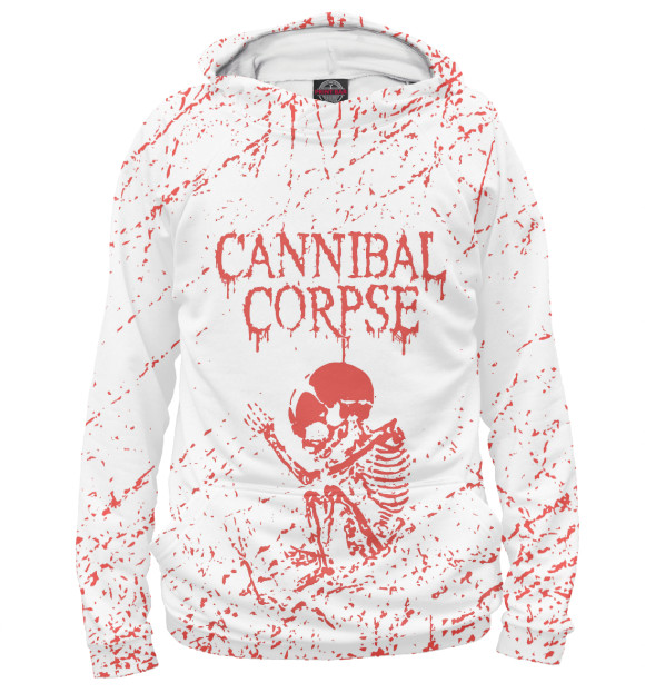 Женское худи с изображением Cannibal corpse цвета Белый