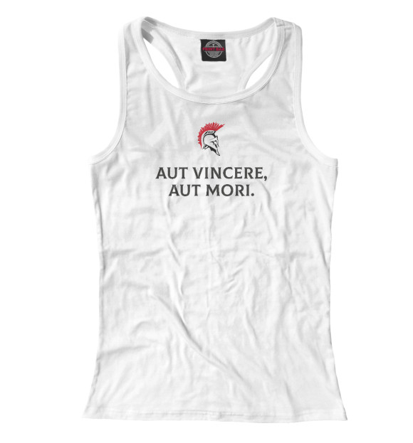 Женская майка-борцовка с изображением Победа или смерть цвета Белый