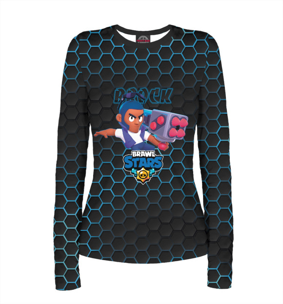 Женский лонгслив с изображением Брок. Brawl Stars цвета Белый