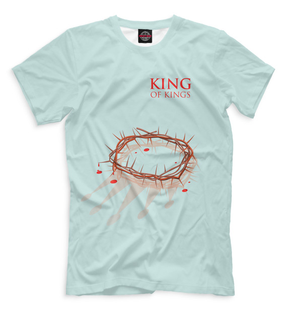 Мужская футболка с изображением King of kings цвета Белый