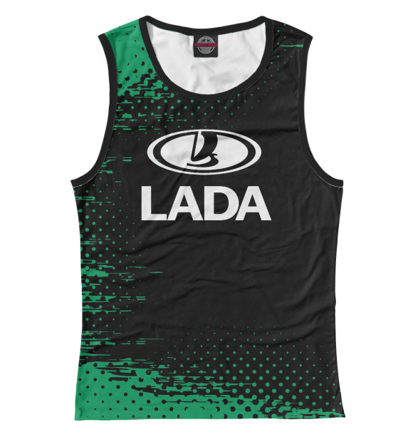 Женская майка с изображением LADA цвета Белый