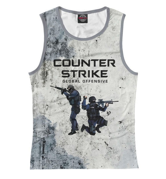 Женская майка с изображением Counter-Strike цвета Белый