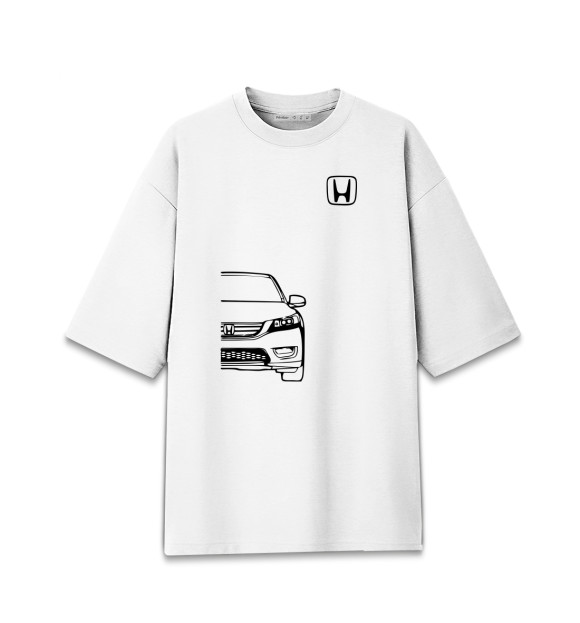 Женская футболка оверсайз с изображением Honda цвета Белый