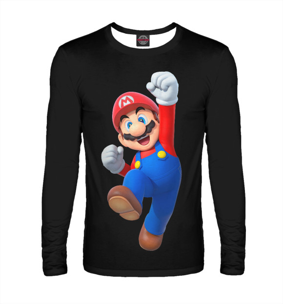 Мужской лонгслив с изображением Mario цвета Белый