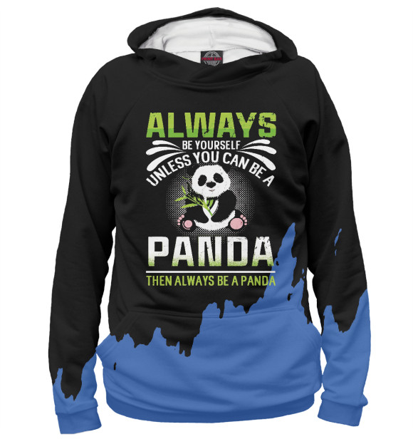 Мужское худи с притом Always Be Yourself Panda цвета Белый Мужское худи с изображением Always Be Yourself Panda цвета Белый