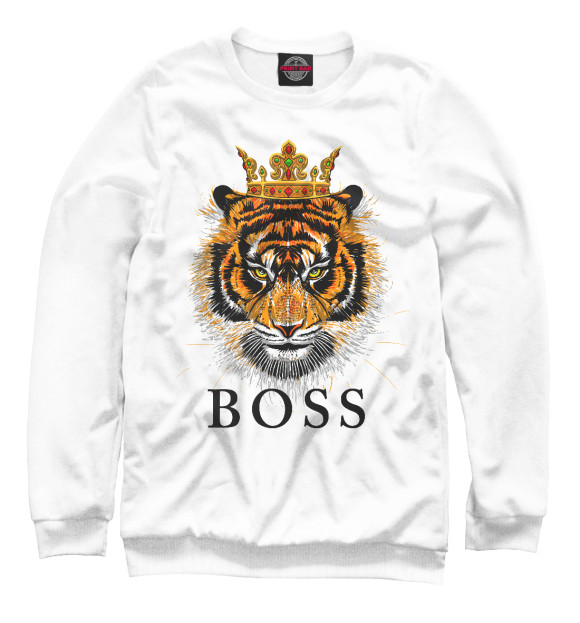 Свитшот для девочек с изображением Boss цвета Белый