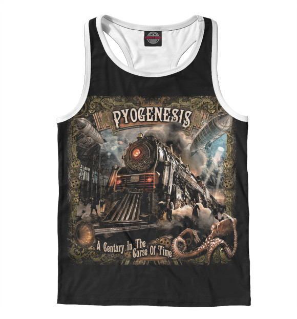 Мужская майка-борцовка с изображением Pyogenesis цвета Белый