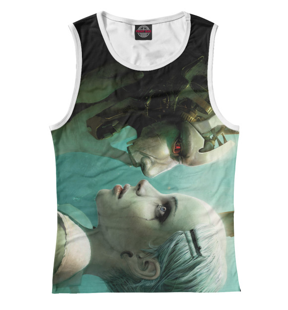 Майка для девочки с изображением Киборги цвета Белый