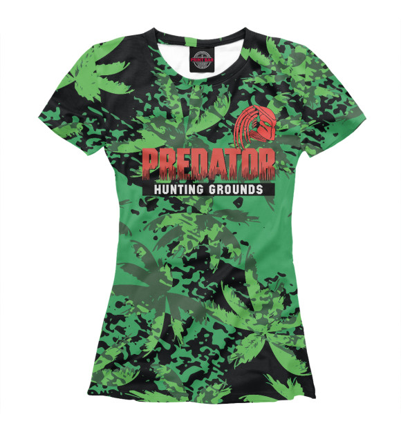 Женская футболка с притом Predator цвета Белый Женская футболка с изображением Predator цвета Белый