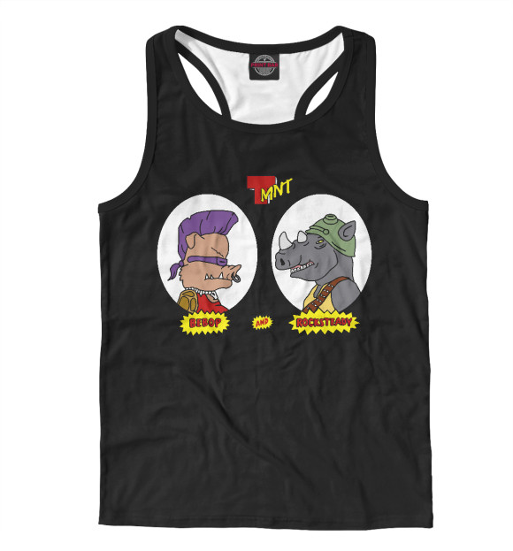 Мужская майка-борцовка с изображением Бибоп и Рокстеди цвета Белый