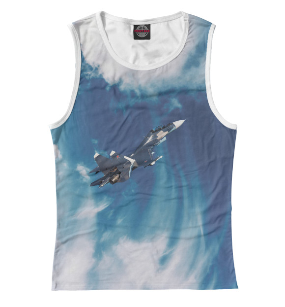 Майка для девочки с изображением Су-30 цвета Белый