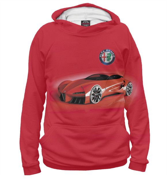Женское худи с изображением Alfa Romeo цвета Белый