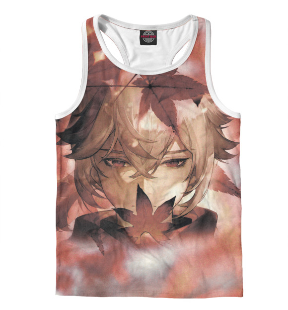 Мужская майка-борцовка с изображением Кадзуха цвета Белый