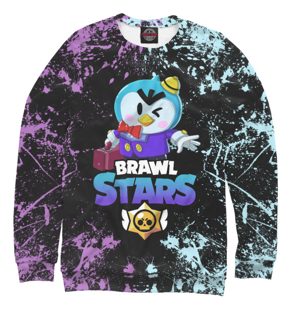 Женский свитшот с изображением Mr. P Brawl Stars цвета Белый