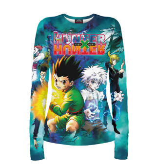 Женский лонгслив Hunter x Hunter логотип и персонажи