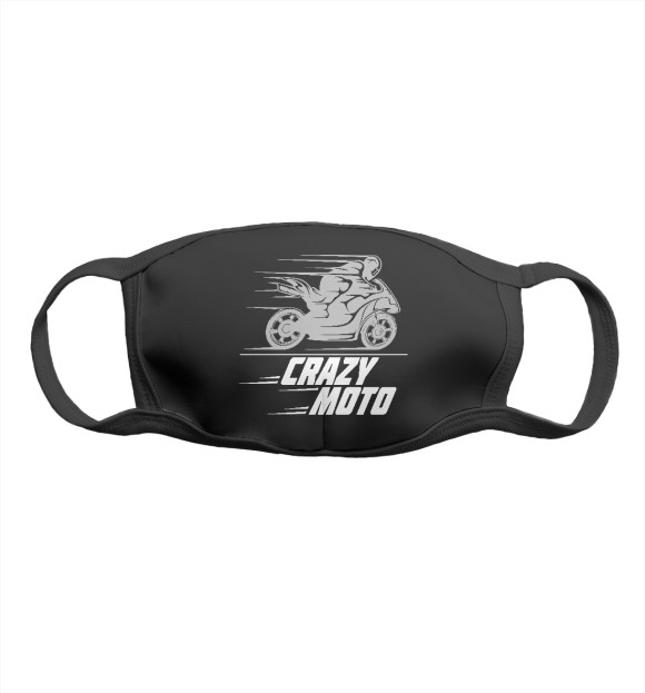 Маска тканевая с изображением Crazy Moto цвета Белый