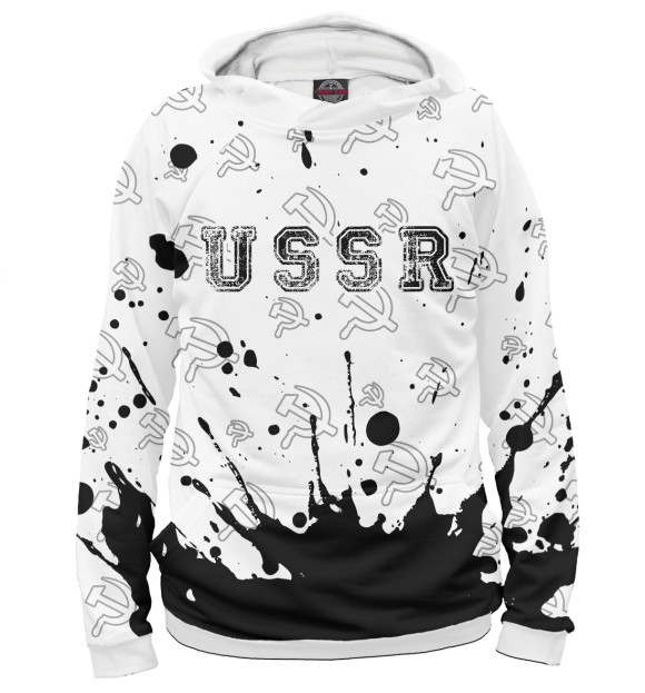 Женское худи с изображением USSR / СССР цвета Белый