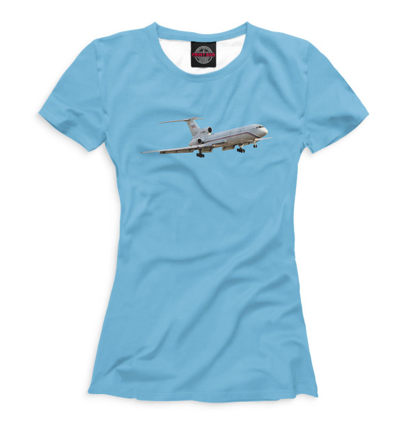 Женская футболка с изображением Ту-154Б-2 Россия цвета Белый