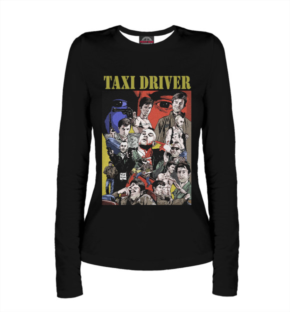 Женский лонгслив с изображением Таксист де Ниро цвета Белый