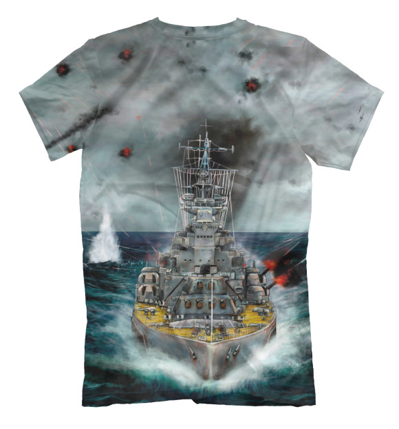 Мужская футболка с изображением Военно Морской Флот цвета Белый