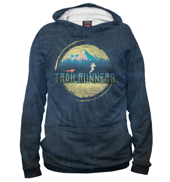 Мужское худи с изображением Trailrunners цвета Белый