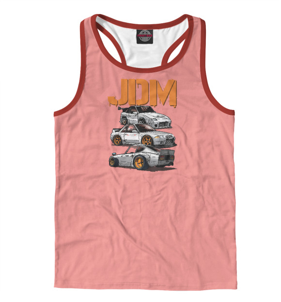 Мужская майка-борцовка с изображением ICM JDM цвета Белый