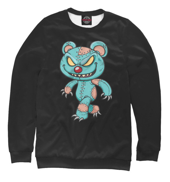 Женский свитшот с изображением Zombie Teddy цвета Белый