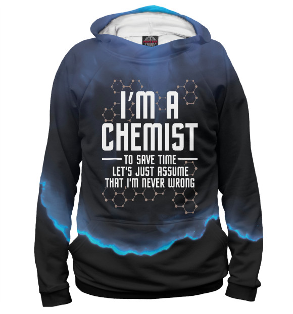 Мужское худи с изображением Im A Chemist Chemistry цвета Белый