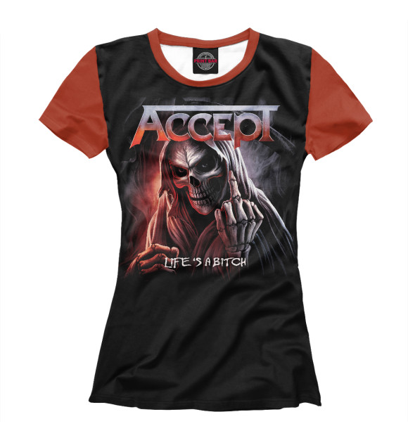 Женская футболка с изображением Accept цвета Белый