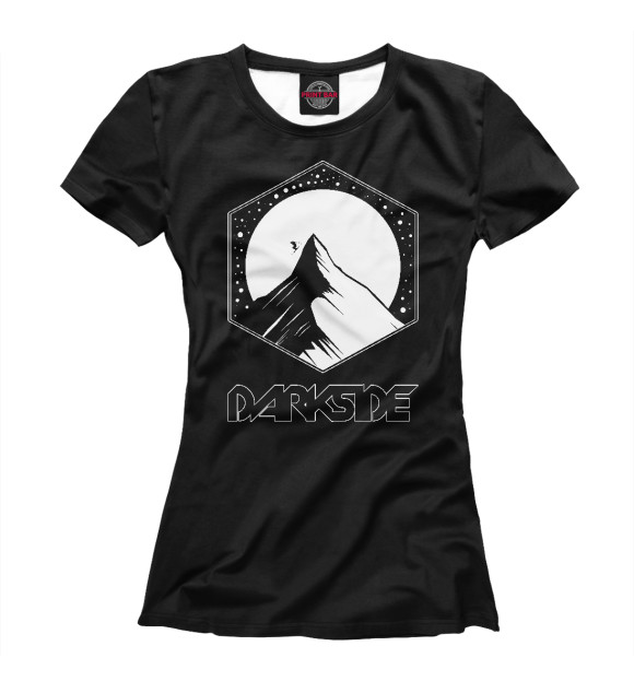 Женская футболка с изображением Лыжи (darkside) цвета Белый