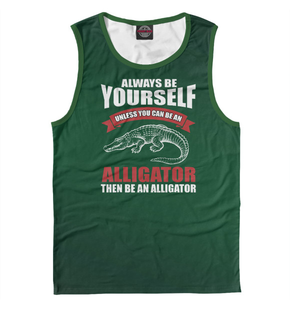 Майка для мальчика с притом Alligator Saying Crocodile цвета Белый Майка для мальчика с изображением Alligator Saying Crocodile цвета Белый