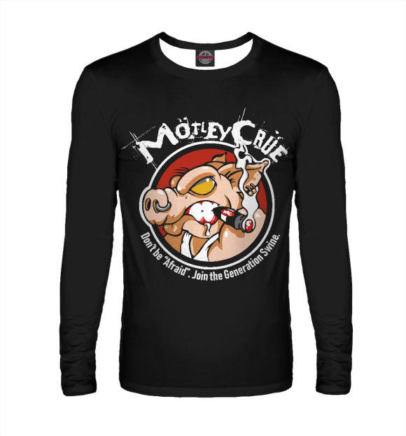 Мужской лонгслив с изображением Motley Crue цвета Белый