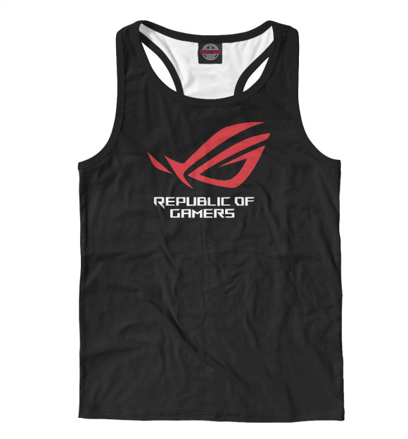 Мужская майка-борцовка с изображением Asus Republic of Gamers цвета Белый