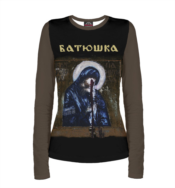 Женский лонгслив с изображением Batushka цвета Белый