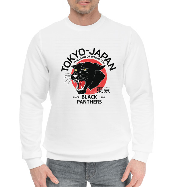Мужской хлопковый свитшот с изображением Tokyo Japan цвета Белый