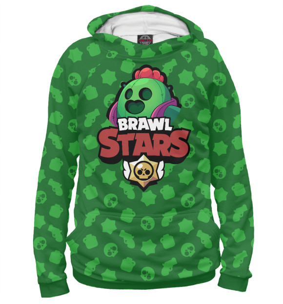Женское худи с изображением Brawl Stars Spike цвета Белый