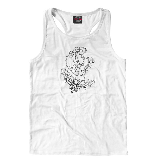 Мужская майка-борцовка с изображением Кошка сфинкс цвета Белый