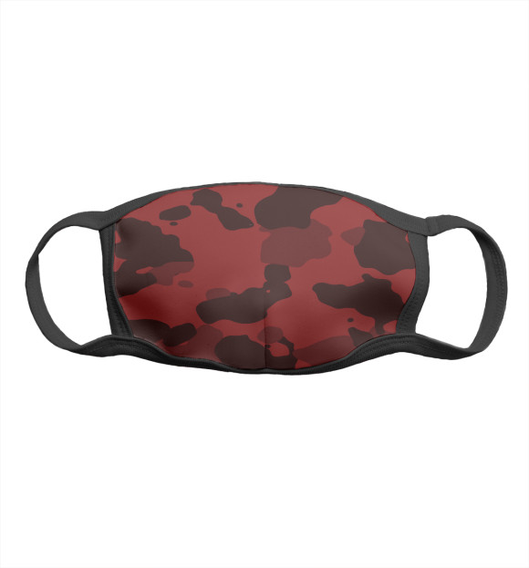 Маска тканевая с изображением Красный камуфляж цвета Белый