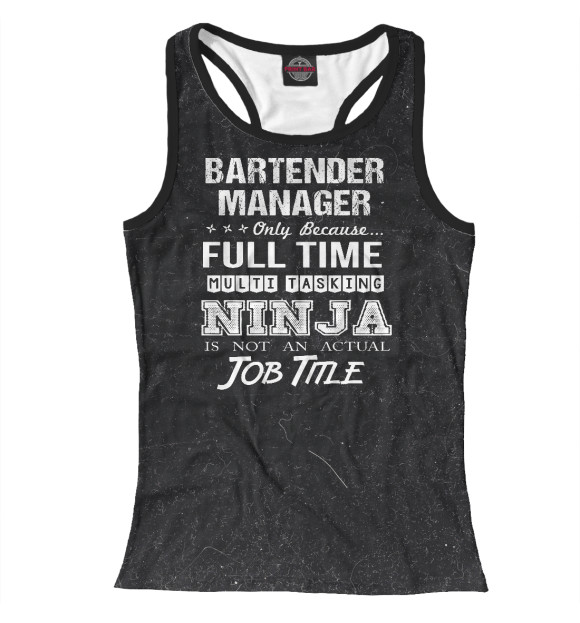 Женская майка-борцовка с изображением Bartender Manager цвета Белый