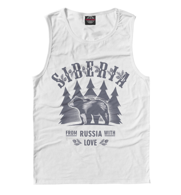 Майка для мальчика с притом Сибирь цвета Белый Майка для мальчика с изображением Сибирь цвета Белый