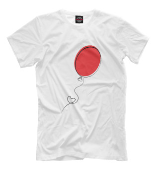 Мужская футболка Красный воздушный шарик с сердцем