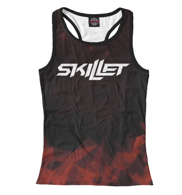 Женская майка-борцовка с изображением Skillet цвета Белый