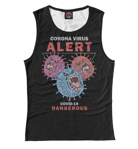 Майка для девочки с изображением Corona Virus цвета Белый